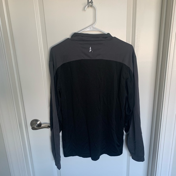 Men’s Ping Quarter Zip Long Sleeve Grey and Black - Picture 2 of 2
